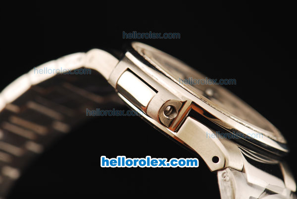 Patek Philippe Nautilus Swiss Quartz Movement Full Steel with Silver Dial and Diamond Bezel - Click Image to Close